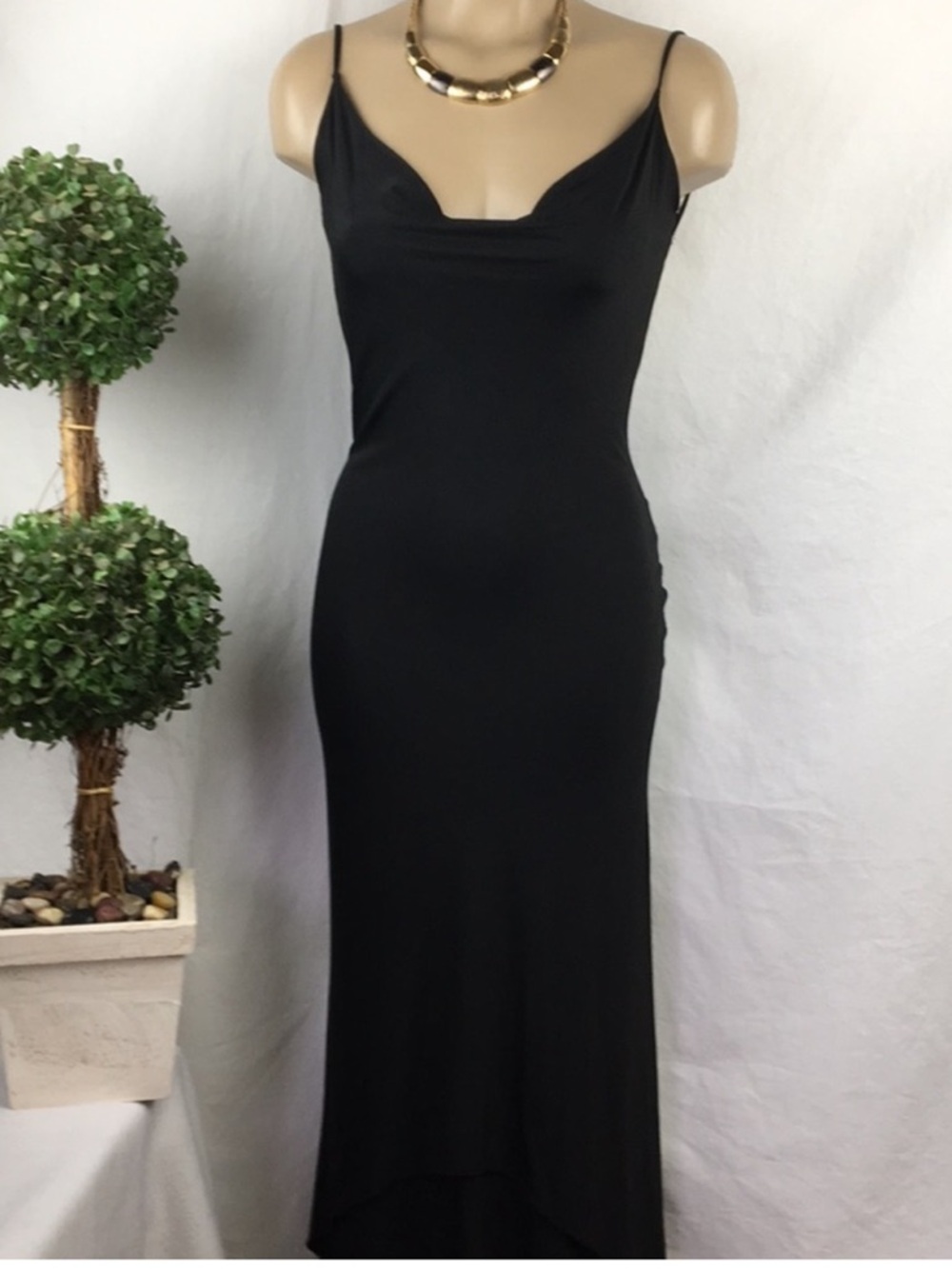 BEBE Black Sleeveless Asymmetrical Dress M NEW